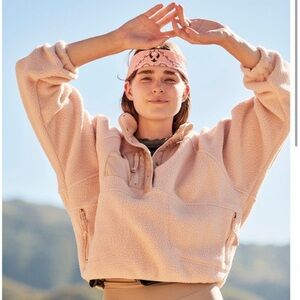 Free People Pink Fleece Jacket